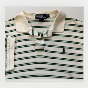 VTG Polo Ralph Lauren Polo Shirt Mens XL Pima Cotton Short Sleeve Stripes Pony